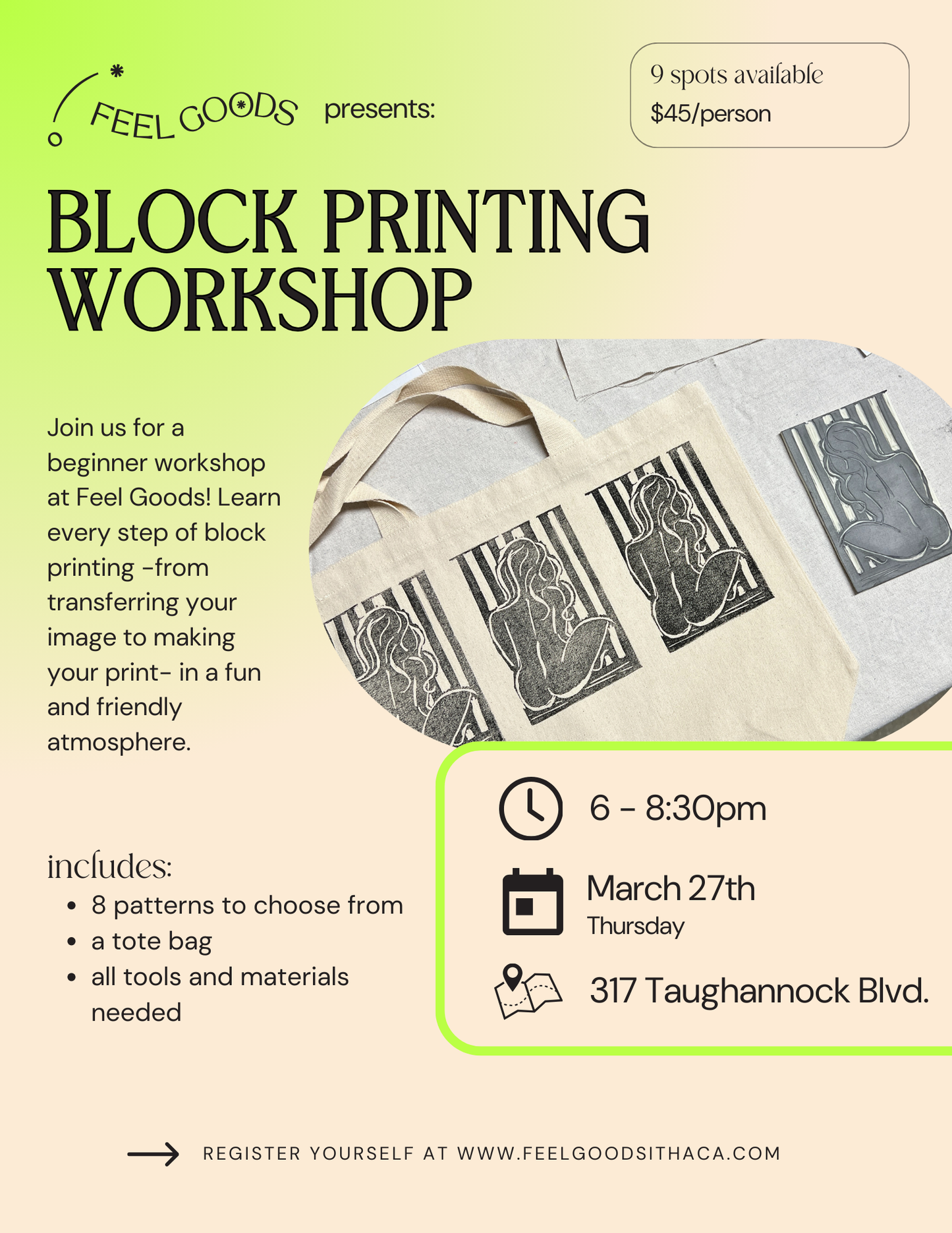 March 27th DIY Block Printing Workshop