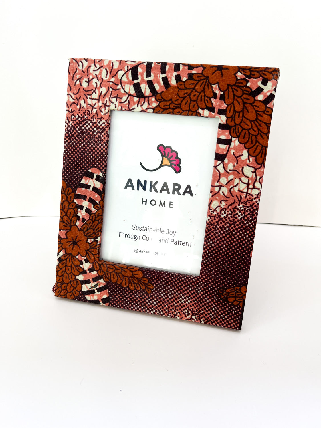 Ankara Picture Frame - warm patterned flowers