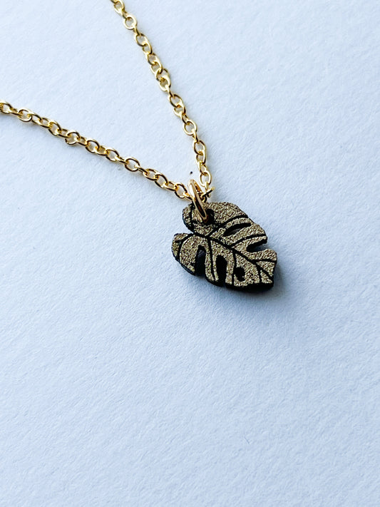 Rose Gottlieb - monstera leaf necklace #2