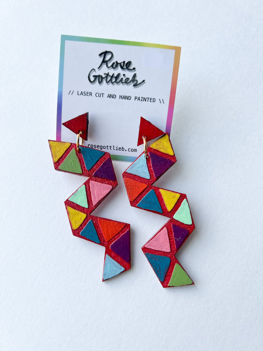 Rose Gottlieb Earrings - geometric squiggles