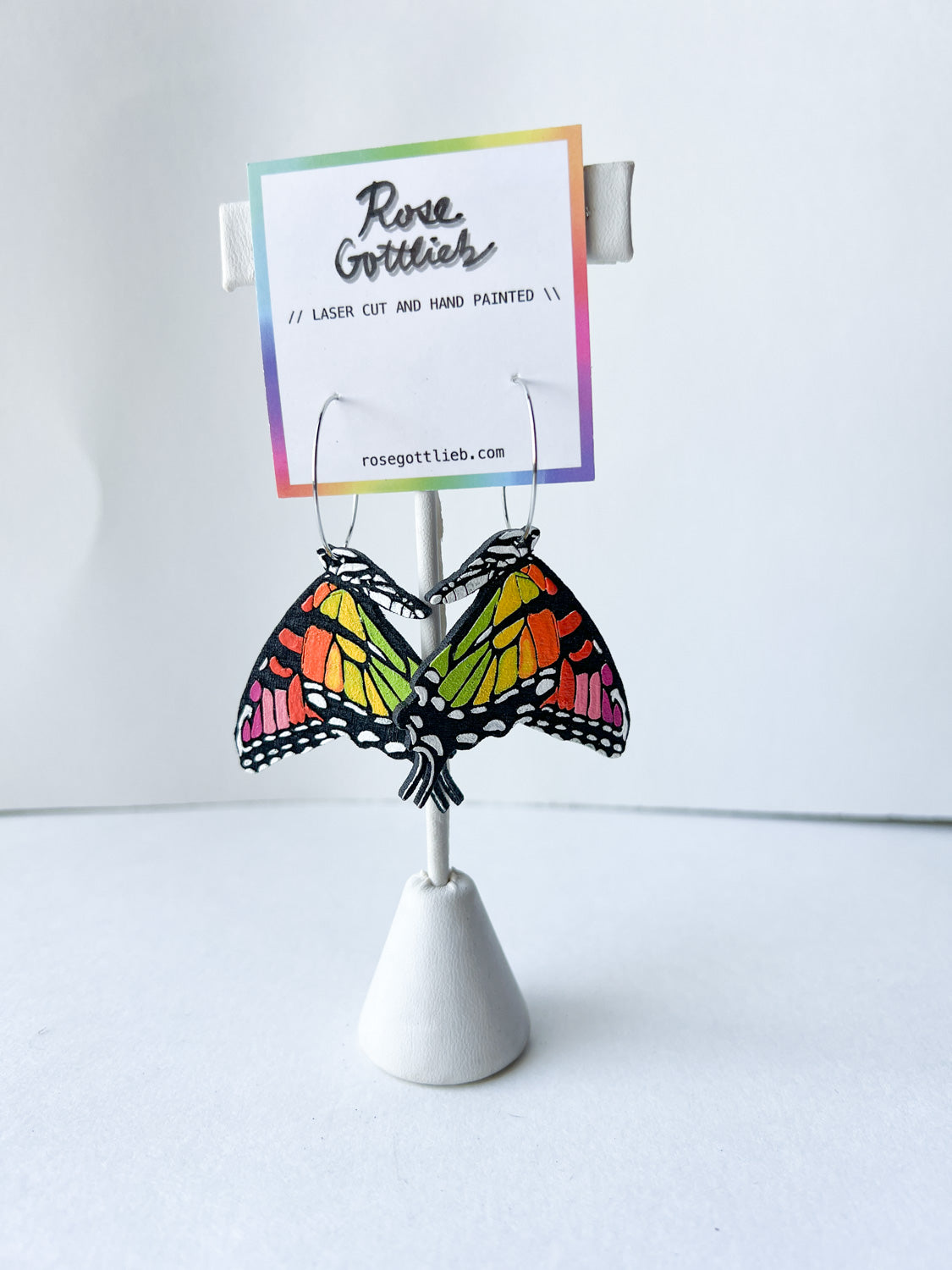 Rose Gottlieb Earrings - fall rainbow swallowtails