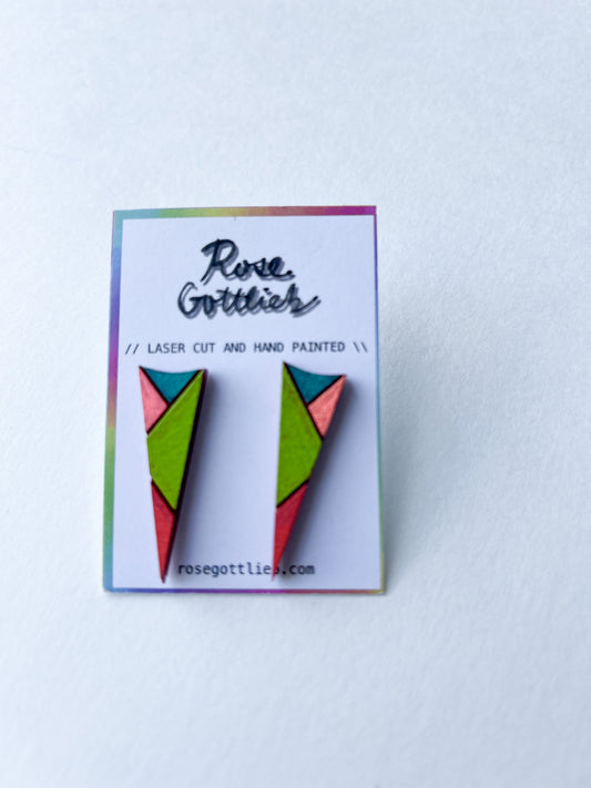 Rose Gottlieb Earrings - long triangle studs*