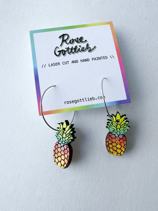 Rose Gottlieb Earrings - pineapple hoops