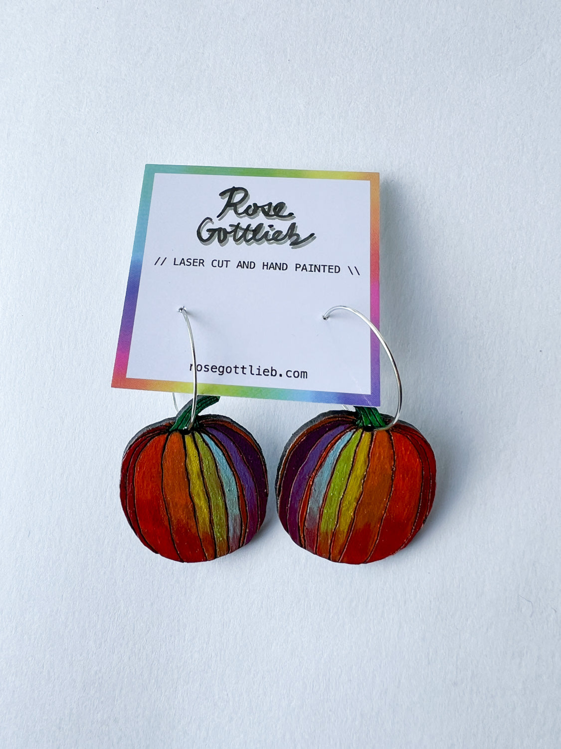 Rose Gottlieb Earrings - rainbow pumpkins