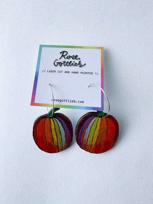 Rose Gottlieb Earrings - rainbow pumpkins