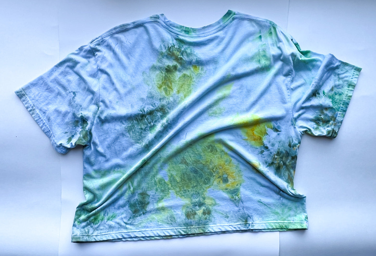 Hand Dyed and Block Printed Moss Bamboo Crop Top