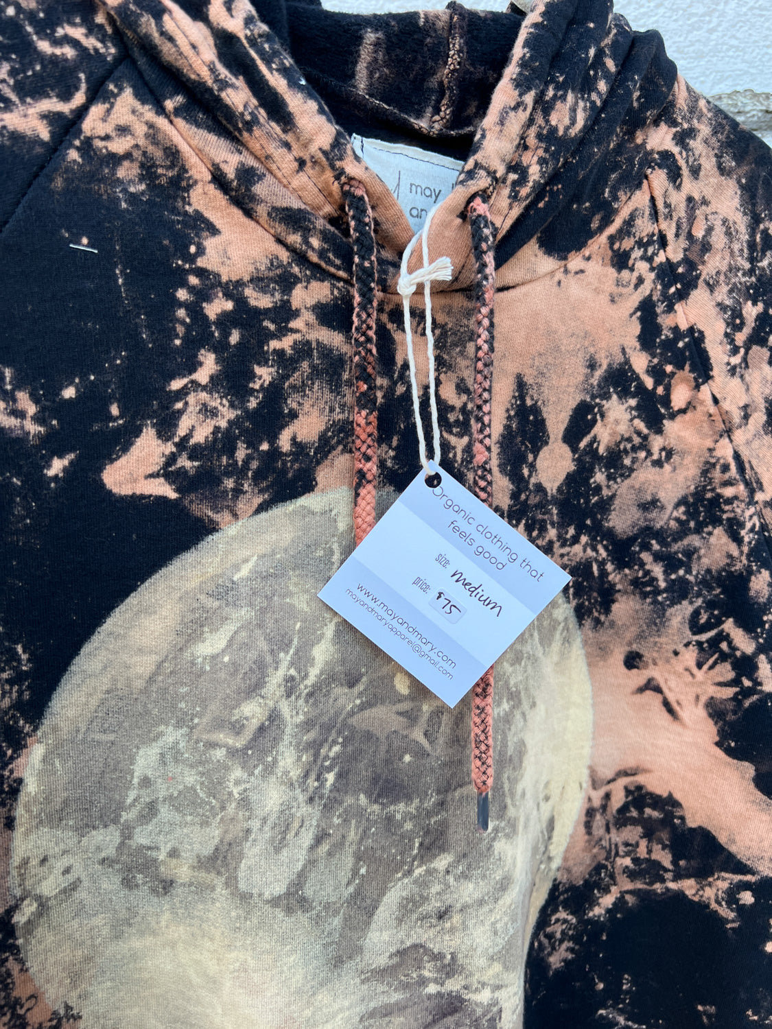 May and Mary Organic Cotton Tie Dye Hoodie- Fire Moon