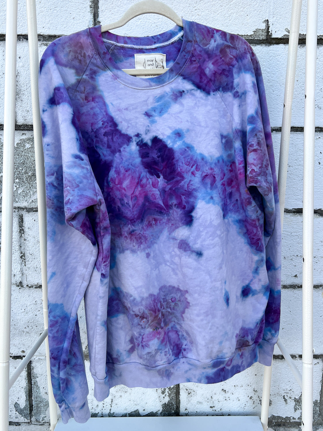 May and Mary Ice Dyed Organic Cotton Sweatshirt- Royal