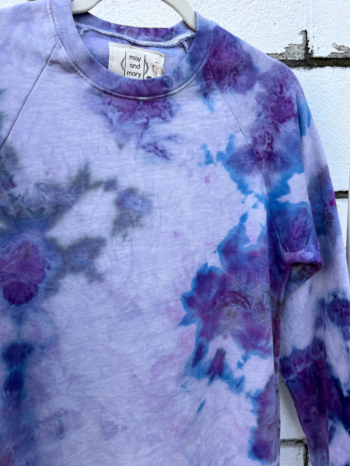 May and Mary Ice Dyed Organic Cotton Sweatshirt- Royal