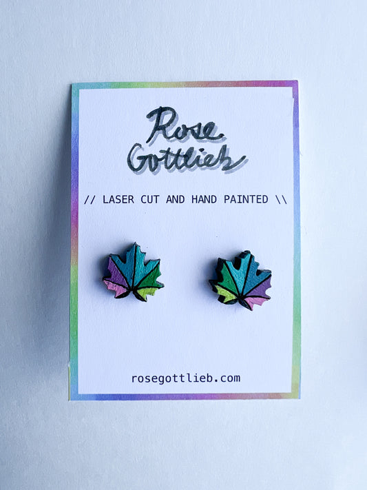 Rose Gottlieb Earrings - maple leaf studs