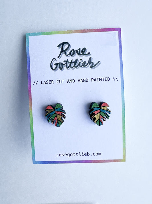 Rose Gottlieb Earrings - palm leaf studs