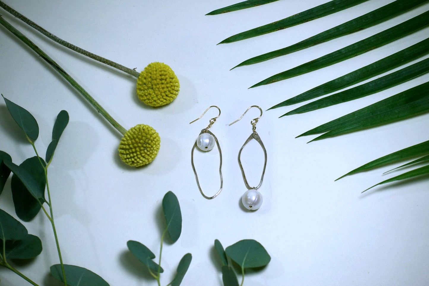 Elysium Jewelry - Asymmetrical Pearl Drop Earrings
