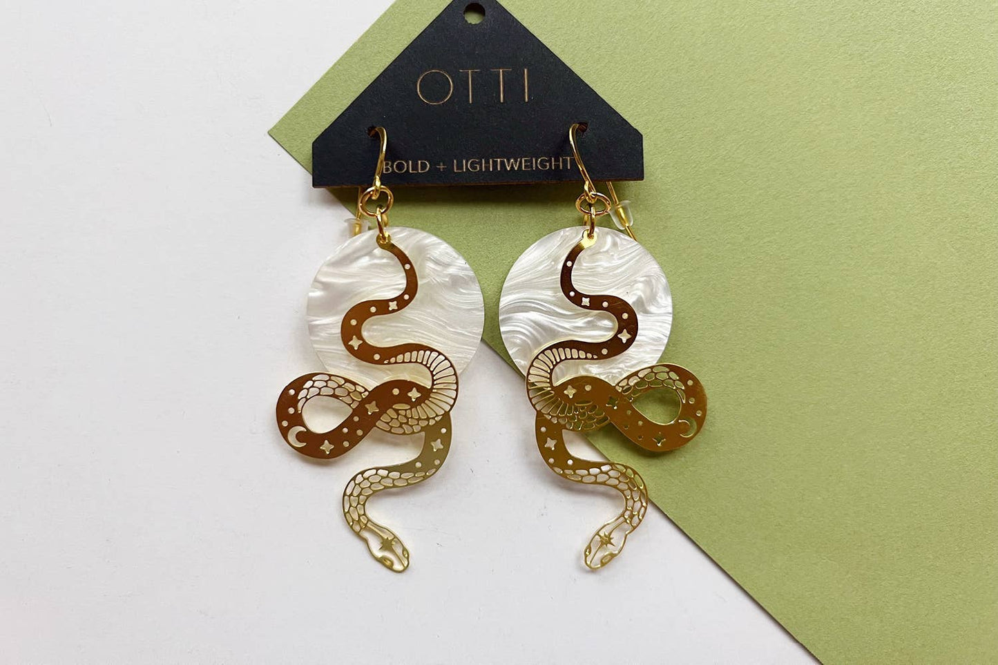 Otti Gold Snake Earrings: Cut-Out