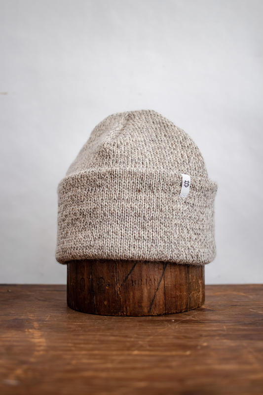 Upstate Stock Oatmeal Melange Ragg Wool Beanie