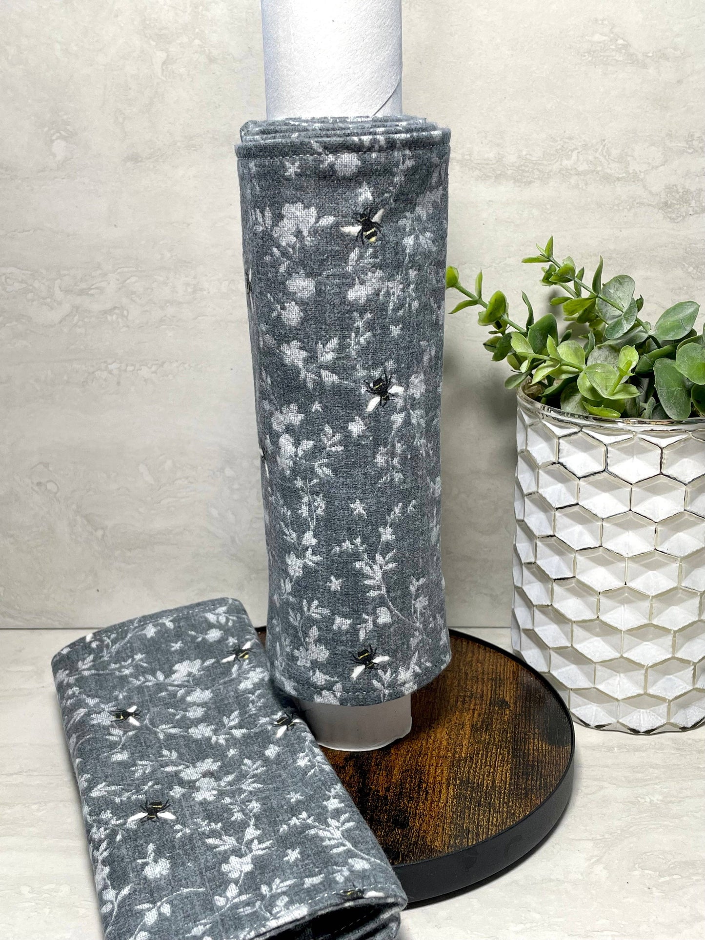 Reusable Paper Towels - Grey Bees