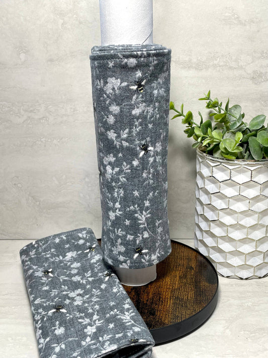 Reusable Paper Towels - Grey Bees