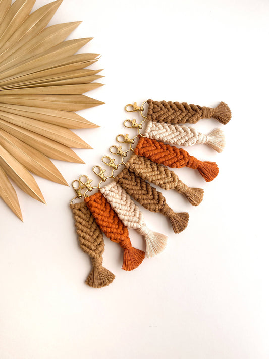 Meraki Macrame Keychain - Monochromatic | Boho Car Accessories