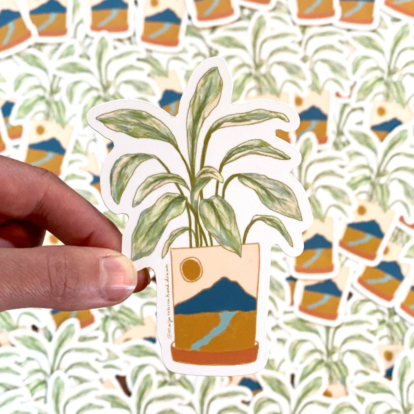 Peace Lily Mountain Plant Sticker