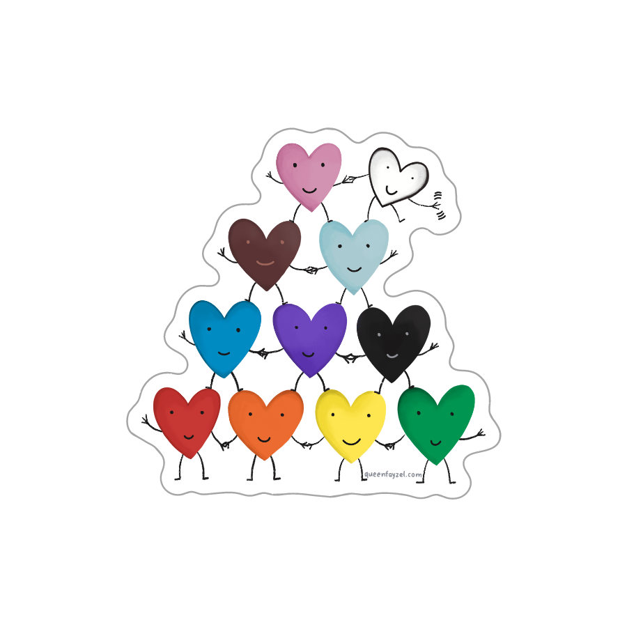 Queen Fayzel Heart Pyramid Vinyl Sticker