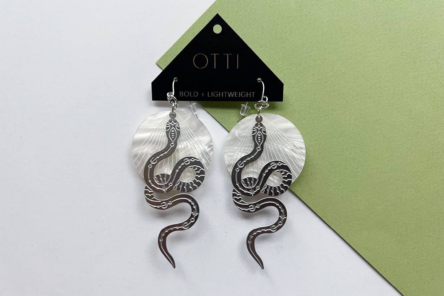 Otti Silver Snake Earrings: Solid