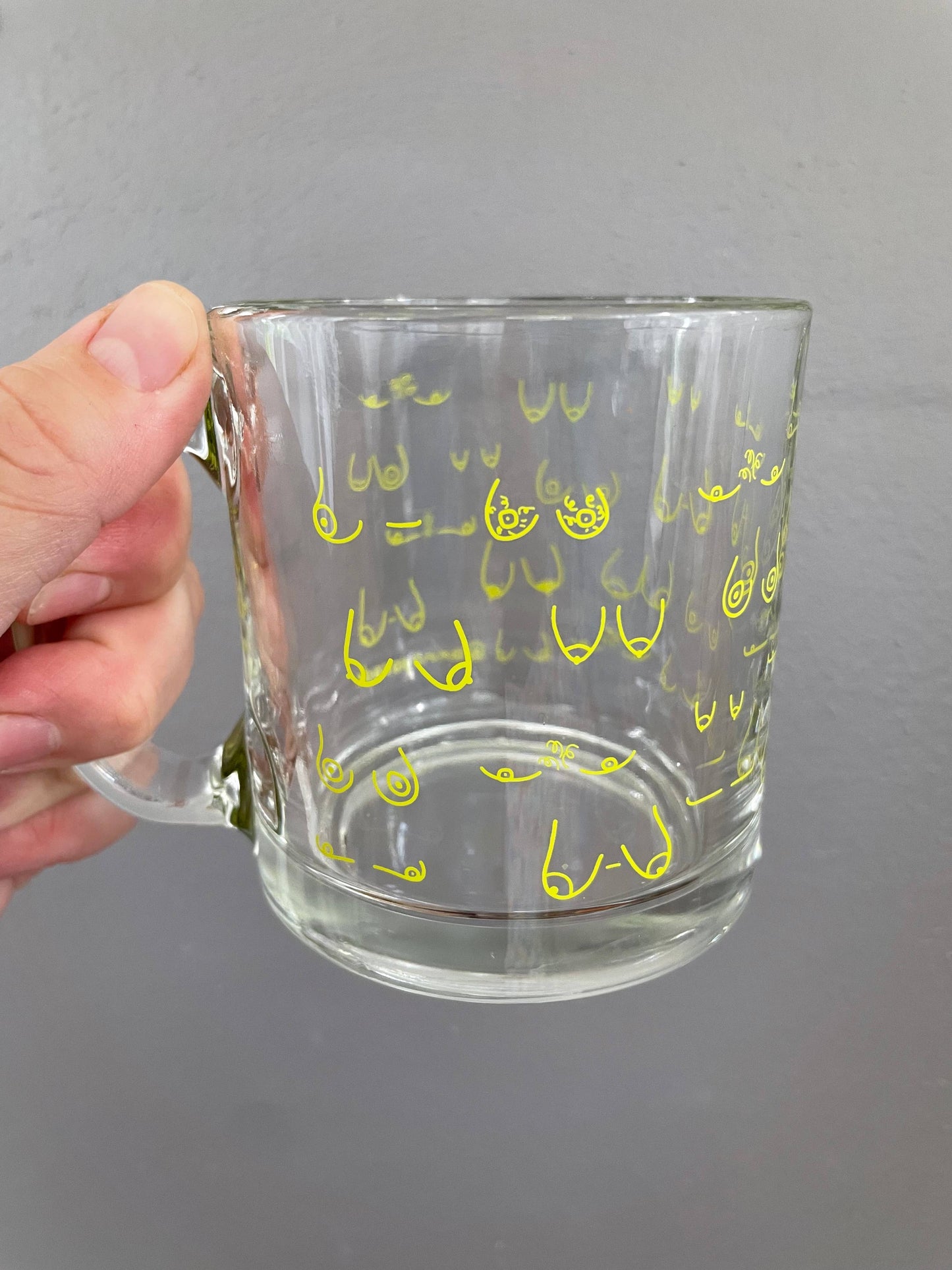 Anna Parade - Tiddies! 15-ounce glass coffee or tea mug